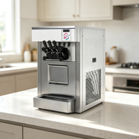 Machine à glaces à trois saveurs de haute qualité, corps en acier inoxydable, pour la vente en gros en usine, facile à nettoyer