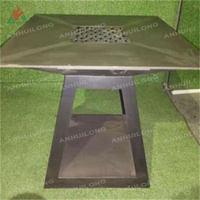 Barbecue extérieur moderne en acier Corten rouillé, portable, pour 3 à 5 personnes, hauteur réglable, sécurité des flammes, facile à assembler