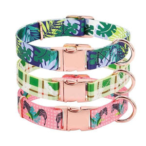 개인화 된 내구성 조정 가능한 인쇄 패션 디자인 패턴 승화 금속 버클과 부드러운 폴리에스터 개 칼라 - Product Image 1