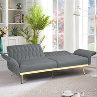 Modernes Klappbares Beige-Cremefarbenes Leinen-Daunensofa mit 3 Sitzen und Kissen 2023 Wohnzimmer