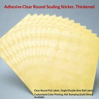 Autocollants d'étanchéité transparents à fond jaune, points adhésifs en PVC haute adhérence, étiquettes adhésives, emballage en boîte couleur, imperméables