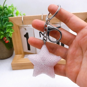 Dainty Women Handbag Charm Accessories Girls Bucket Bag Decoration Handmade Birthday Gift Tiny Seed Beads Cute <b>Star</b> Keychain - Product Image 5