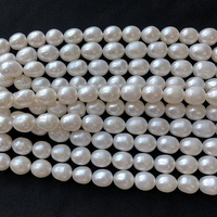 3A blanc 9-10mm perles de perles d'eau douce goutte d'eau riz forme huître perles de ferme en vrac avec trou Type naturel