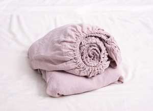 Drap-housse en lin lavé à la pierre de qualité hôtelière Orange moutarde 100% Draps doux en lin pour lits et hôpitaux Style uni - Product Image 4