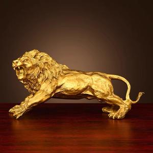 יציקת בעלי מתכת, פסל אריה פליז לקישוט משרדי ורכב, פסל אריה בגודל גדול לדלתות - Product Image 2
