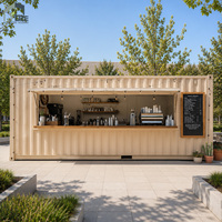 Bar conteneur modulaire préfabriqué en acier de 40 pieds, design personnalisé, avec grande fenêtre de service