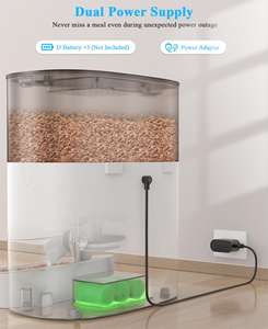 Honey Guaridan Wifi App Control Video Dispensador de alimentos Alimentador automático para mascotas 2 Gatos Perro Alimentador inteligente para mascotas con fuente de alimentación dual - Product Image 4