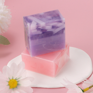 Cherry Handmade Transparent Essential Oil <strong>Soap</strong> with Rose Lavender Fragrance Solid Herbal Ingredients 110g for All Skin Types - Product Image 1