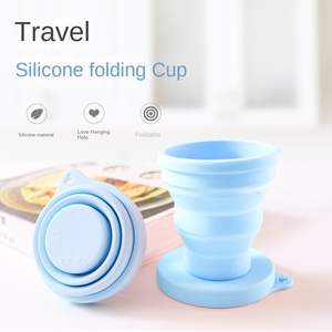 High Quality Collapsible Travel Camping Silicone Folding Drinking <b>Cup</b> Spill Proof with Lid - Product Image 3