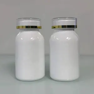 Bianco per la cura della salute dell'animale domestico della bottiglia della capsula della pillola della bottiglia della polvere compresse contenitore 120ml 150ml chiaro tappo a vite argento anello d'oro