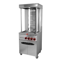 Grill à Kebab à Tête Simple ou Double avec Option Gaz/Électrique, Style Moyen-Oriental, en Acier Inoxydable pour Chauffage Vertical