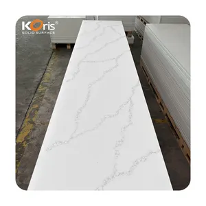 Koris Calacatta 6-30mm Big Slab Artificial Marble Stone Acrylic Solid Surface Lg Corain Sheet for Kitchen Countertop Vanity Tops