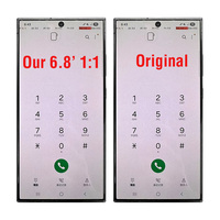 Layar AMOLED OEM Ukuran Penuh 6,8 inci untuk Samsung S23 Ultra S918, LCD dengan Frame, Refresh Rate 120Hz, Pengganti Layar HP