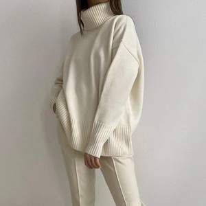 Servizio OEM, Prodotto di Tendenza Autunno Inverno, Maglioni a Collo Alto per Donna, Top Caldi Oversize, Pullover Lavorati a <span class=keywords><strong>Maglia</strong></span> - Product Image 5