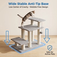 Tour pour chat de luxe 3-en-1 avec escalier, griffoir et arbre à chat multi-niveaux en corde de sisal, écologique, facile à assembler, pour intérieur