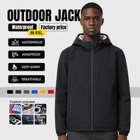 Veste d'hiver pour homme avec logo personnalisé, rembourrée en fibre de polyester, coupe-vent, pour le ski en plein air, épaisse, chaude et imperméable