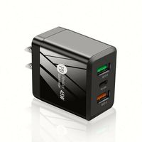 Chargeurs de téléphone portable rapides 1 USB C 2 ports USB PD QC3.0 45W avec prise UK EU US, chargeur mural 3 USB