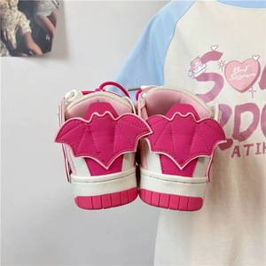 Chaussures de sport blanches respirantes à <span class=keywords><strong>semelle</strong></span> épaisse, best-seller, avec lettres irrégulières rose <span class=keywords><strong>rouge</strong></span>, style chunky old dad pour femmes et jeunes filles - Product Image 2