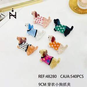 Fermagli per capelli a forma di cane, 9 cm, colorati, in plastica, accessorio moda per donne e ragazze - Product Image 3