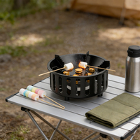 Estufa de Gas Portátil Ligera, Resistente al Viento y Plegable para Camping, 7 Quemadores, Potente Llama Automática, Sin Encendedor