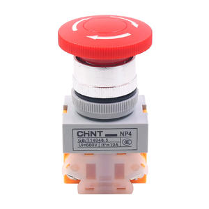 Interrupteur d'arrêt d'urgence autobloquant Chint NP4-11ZS/1, bouton de commande à tête de champignon rouge de 22 mm pour composants industriels LAY7 - Product Image 2