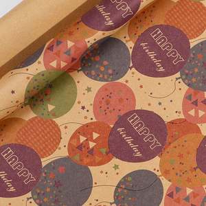 New Design Disposable Coated Virgin <b>Kids</b> Birthday Kraft Printed Gift <b>Wrapping</b> <b>Paper</b> 43x300cm 4 Roll Set Packaging - Product Image 5