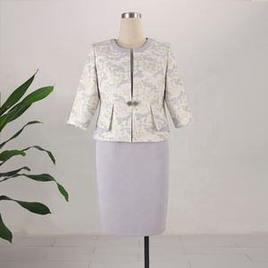 Traje Formal Azul Claro con Diseño de Cintura Empalmada, Tallas Grandes, Ropa de Mujer, Traje para Iglesia, Vestido de Negocios, Atuendo de Oficina - Product Image 4