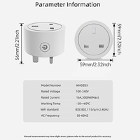 Prise intelligente SIXWGH Matter 16A, prise standard britannique, commande à distance par application, Homekit, Alexa, Google Home, automatisation domestique, prise intelligente Wi-Fi