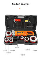 Taraudeuse électrique en alliage durable avec 4 tarauds pour les travaux de réparation de plomberie quotidiens