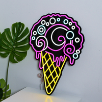 Enseigne au néon flexible personnalisée pour la crème glacée, boutique alimentaire, enseigne au néon LED 3D illuminée