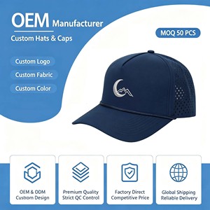 Gorra de camping impermeable de nailon, gorras deportivas personalizadas de secado rápido para campistas, gorras transpirables en blanco para correr, gorras de cinco paneles para exteriores. - Product Image 1