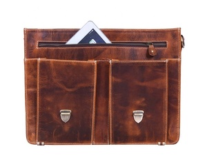 Logo personnalisé d'usine 17 pouces de luxe unisexe en cuir véritable mallette d'affaires dure sacs pour ordinateur portable ALO-0007 - Product Image 4