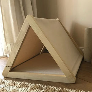 מקורה חיות מחמד ריהוט מודרני אוהל רך משולש עץ יוקרה כלב חתול מיטת בית - Product Image 2