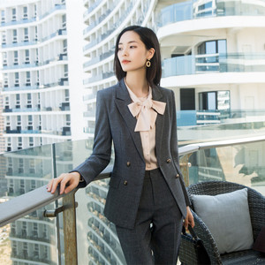 Tailleur-pantalon classique à manches longues pour femmes professionnelles <span class=keywords><strong>Entretien</strong></span> pour vendre des vêtements de travail formels Costumes pour femmes - Product Image 3