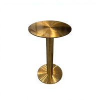 Table d'appoint/finale moderne en acier inoxydable, support rond commercial pour pédicure, doré, pour salon de beauté, mobilier de salon, maison, hôtel