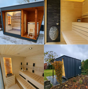 Sauna traditionnel en bois de cèdre rouge canadien de haute qualité, à vapeur sèche, pour l'extérieur, avec combustion de bois, sauna humide traditionnel à vapeur chaude - Product Image 3