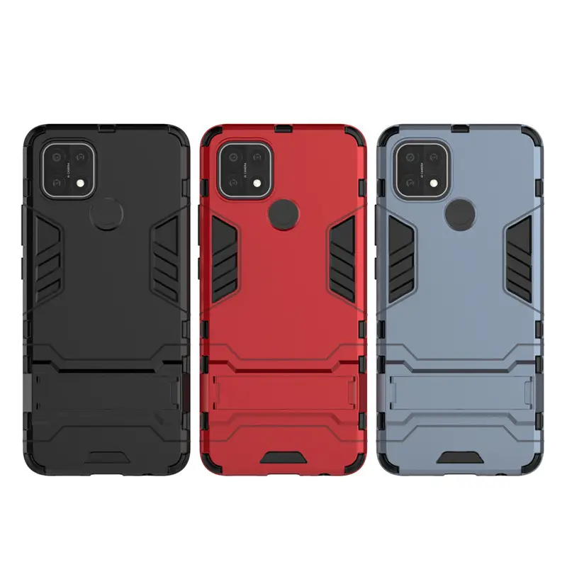 Armor High Quality Shockproof Case 2 In 1 Hard PC Soft Tpu Kickstand Mobile Phone Case For OPPO A15 A35 Realme 3 5 7 pro