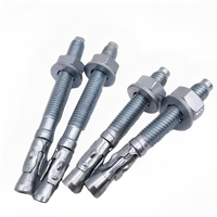 Écrou de fixation à expansion en acier au carbone et acier inoxydable A2, type écrou hexagonal, avec goujon amovible et goujon à coin, M8-M20