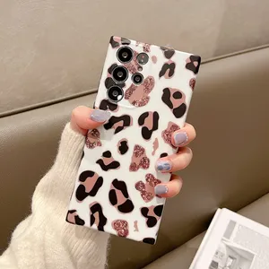 Fashion Leopard Print Luxury Case For Samsung Galaxy S22 S21 Ultra S10 S20 Note20 10 Plus Soft Cover Leopard Print Shell