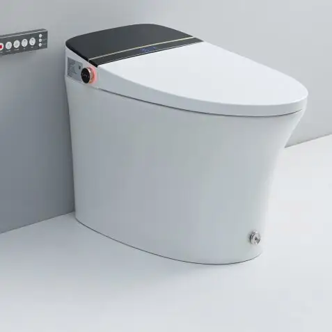 Diskon besar toilet cerdas anggun semua dalam satu Sensor mewah standar elektrik otomatis siram keramik WC dari pemasok Tiongkok
