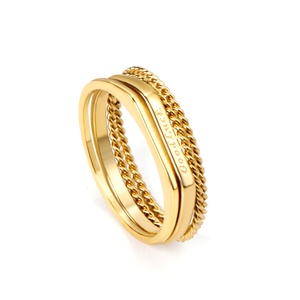 Bague en acier inoxydable plaqué or, dernières tendances, prix des bagues en or, bague en moissanite, bijoux fins - Product Image 2