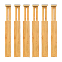 Meilleur Prix – Conteneurs de Rangement en Bambou Écologiques et Ajustables, Séparateurs de Tiroirs Extensibles pour Cuisine, Jouets, Vaisselle