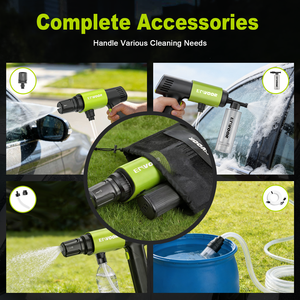 Nettoyeur haute pression portable 15 bars, ultra léger 0,8 kg, design pliable avec écran LCD, 4 modes de pulvérisation + 5 accessoires - Product Image 5