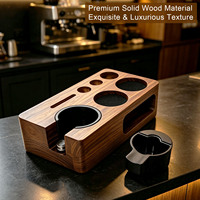Soton Premium Station de Tamponnage en Bois Massif, Support de Rangement pour Filtres à Café, Organisateur en Bois, Plateau pour Accessoires de Barista