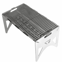 Grils à charbon de bois pliables Portable 304 BBQ en acier inoxydable Barbecue Grill Camping Grill pour la cuisine en plein air Pique-nique Voyage Randonnée