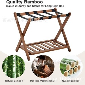 ชั้นวางกระเป๋าไม้แบบพับได้สองชั้นสำหรับโรงแรมเกสท์เฮาส์ ดีไซน์เรียบง่าย - Product Image 3