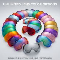 Masque de ski demi-cadre en TPU au design personnalisé avec sangle réglable et lentille anti-buée permanente de 0,5 mm pour sports de plein air