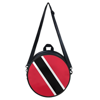 Sac circulaire en cuir PU avec drapeau national de Trinité-et-Tobago, bandoulière réglable, sac à bandoulière pour femme