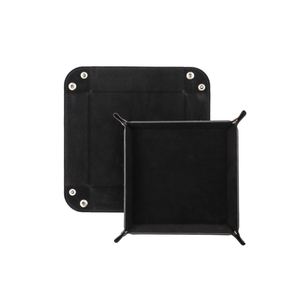 Bandeja Plegable Cuadrada de Cuero PU Personalizada con Logotipo para Almacenamiento de Dados de Juego D&D al por Mayor - Product Image 4
