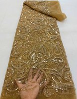 Brodé avec des cristaux tulle tissus de haute qualité nigérian pierres pures tissu français dentelle appliques fleurs broderie mariage